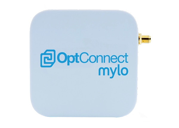 face front view of the OptConnect mylo - a 4G/5G LTE CAT M1 cellular router
