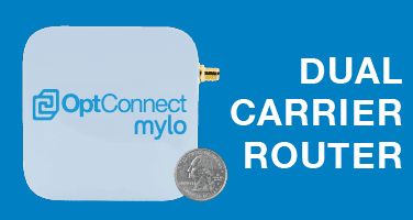 Image from advertisement slick for the OptConnect mylo router
