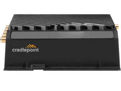 Cradlepoint IBR920 front facing black device.