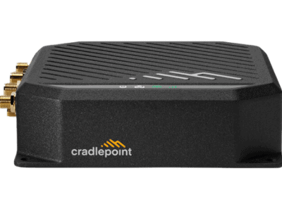 Cradlepoint S700 front facing black device with Craddlepoint logo.