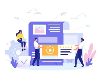 Digital media content management concept illustration