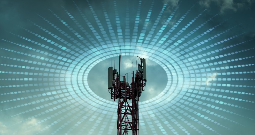 5G cellular communications tower - for eBook on signal strength and interference, OptConnect 2024