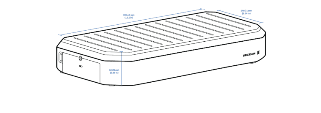 Engineering sketch of Ericsson Cradlepoint E400 router