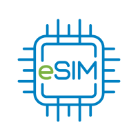 Blue and Green eSIM icon.